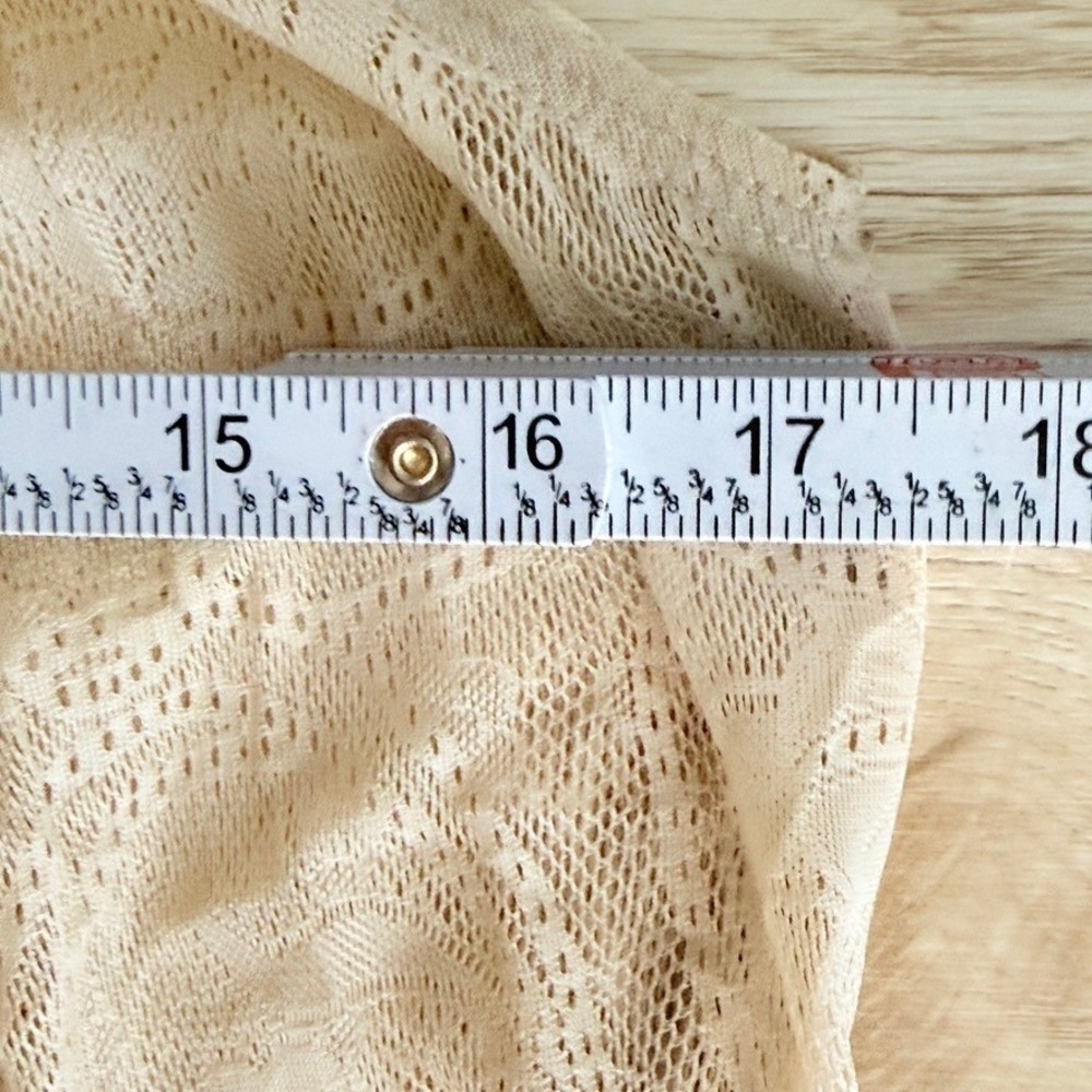 Festival Studded Lace Sheer Top. Sleeveless Beige Black Small Y2K Fairy Grunge - Picture 5 of 11